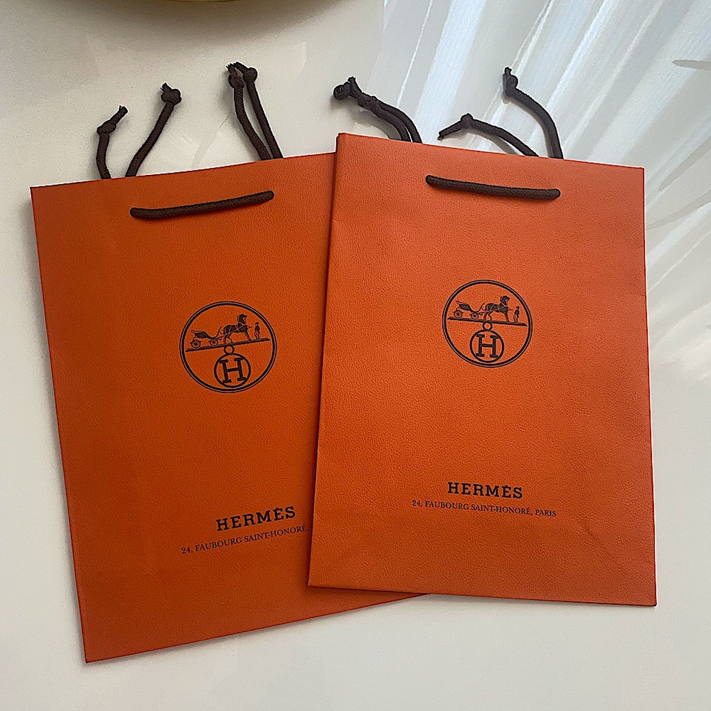 Hermes Shopping Bag X2 Gifting, Storage, Display, Size: 8.25 X 11.5 X 3.25